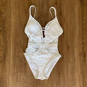 Becca Plunge Crochet One Piece Swimsuit